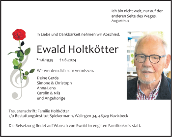 Anzeige von Ewald Holtkötter 
