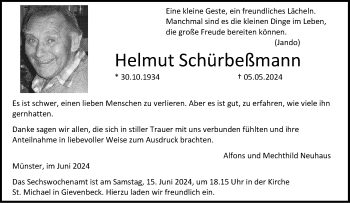 Anzeige von Helmut Schürbemann 