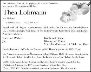 Anzeige von Thea Lohmann 