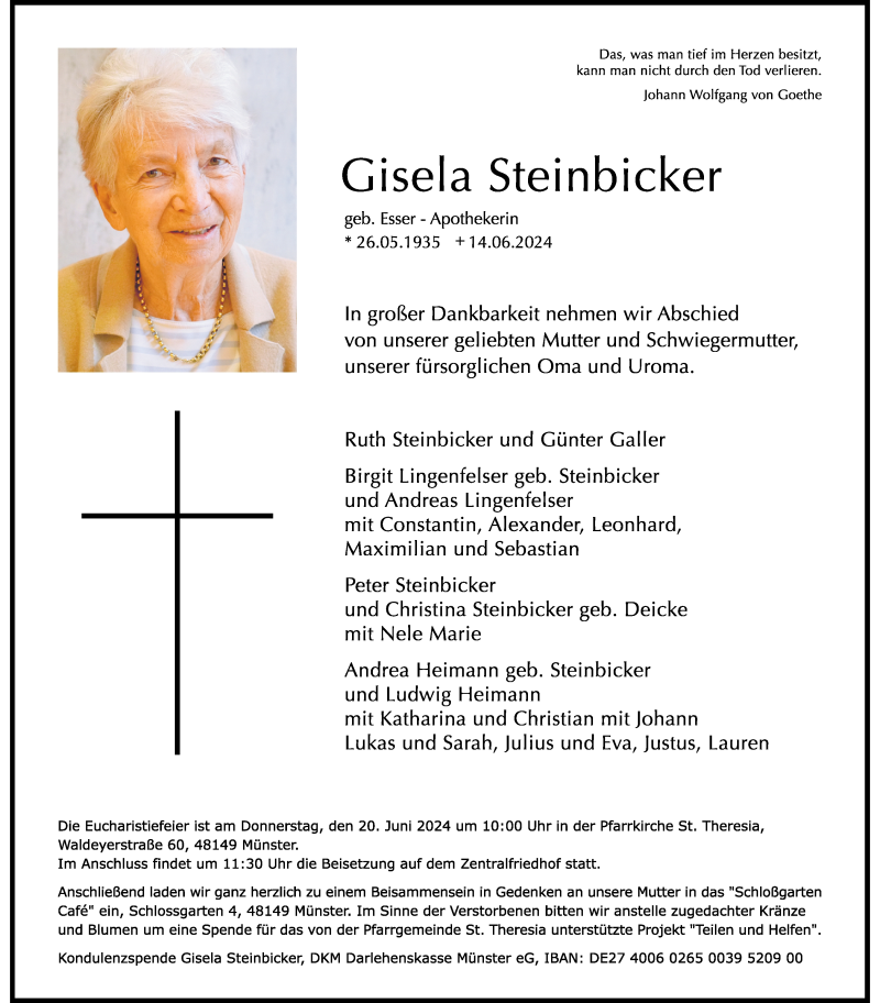  Traueranzeige für   vom 18.06.2024 aus 