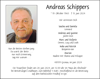 Anzeige von Andreas Schippers 