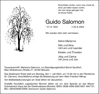 Anzeige von Guido Salomon 