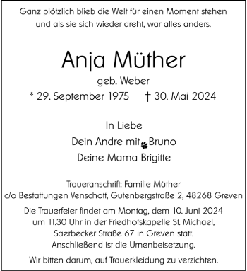 Anzeige von Anja Müther 