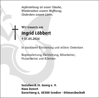 Anzeige von Ingrid Löbbert 