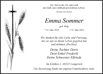 Anzeige von Emma Sommer 