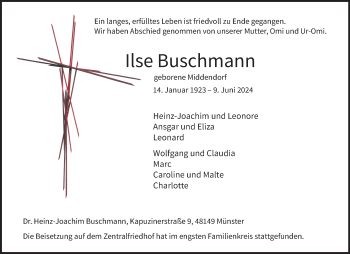 Anzeige von Ilse Buschmann 