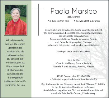 Anzeige von Paola Marsico 