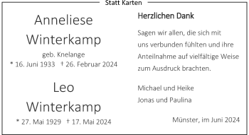 Anzeige von Leo Winterkamp 