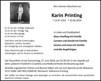 Anzeige von Karin Printing 