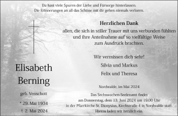 Anzeige von Elisabeth Berning 