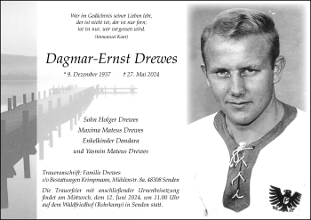 Anzeige von Dagmar-Ernst Drewes 