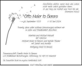 Anzeige von Otto  Meier To Berens 
