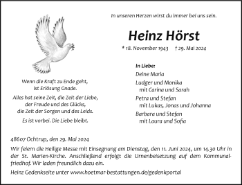 Anzeige von Heinz Hörst 