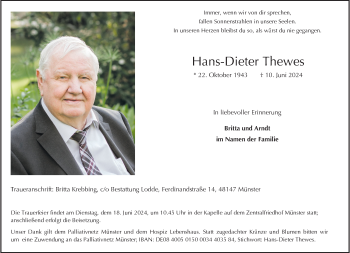 Anzeige von Hans-Dieter Thewes 