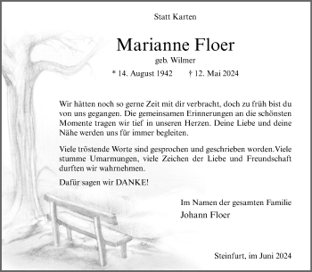 Anzeige von Marianne Floer 
