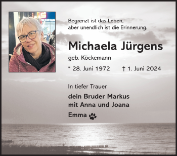 Anzeige von Michaela Jürgens 