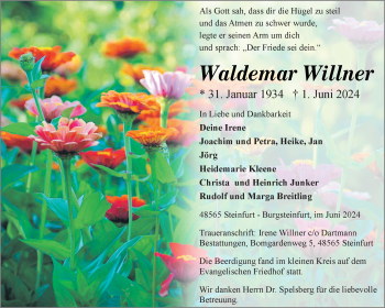 Anzeige von Waldemar Willner 