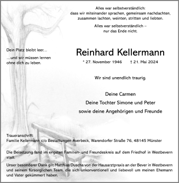 Anzeige von Reinhard Kellermann 