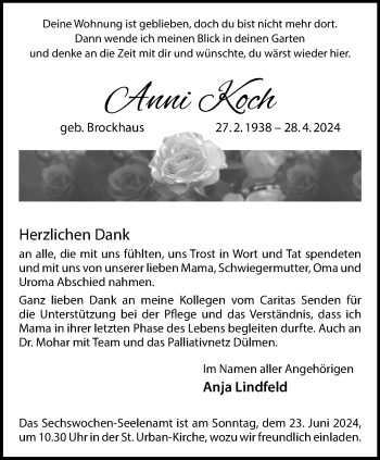 Anzeige von Anni Koch 
