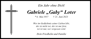 Anzeige von Gabriele Loter 