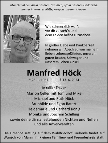 Anzeige von Manfred Höck 