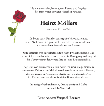 Anzeige von Heinz Möllers 