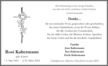 Anzeige von Rosi Kaltermann 