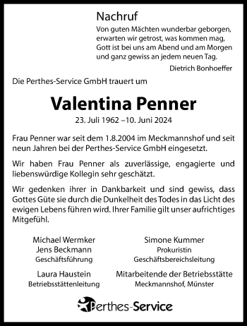 Anzeige von Valentina Penner 