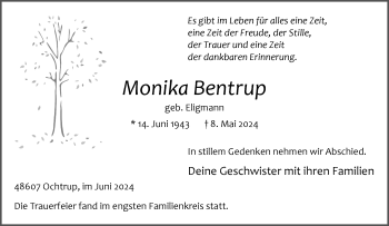 Anzeige von Monika Bentrup 