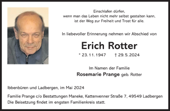 Anzeige von Erich Rotter 
