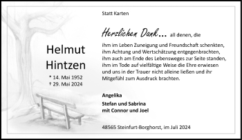 Anzeige von Helmut Hintzen 
