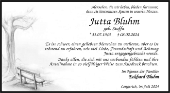Anzeige von Jutta Bluhm 