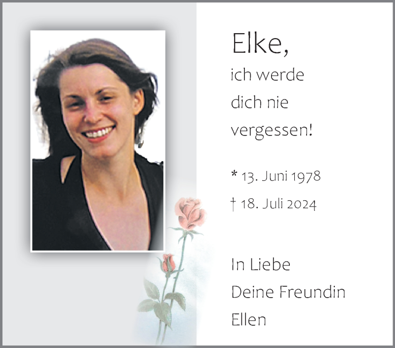  Traueranzeige für Elke  vom 27.07.2024 aus 