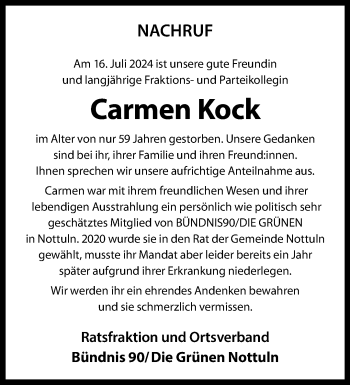 Anzeige von Carmen Kock 