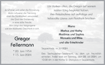 Anzeige von Gregor Fellermann 