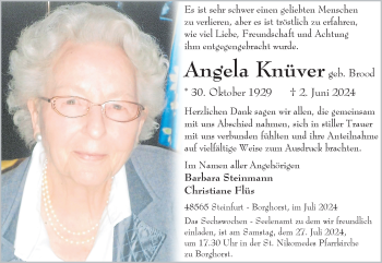 Anzeige von Angela Knüver 
