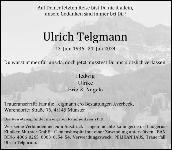 Anzeige von Ulrich Telgmann 