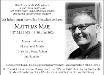 Anzeige von Matthias Mais 