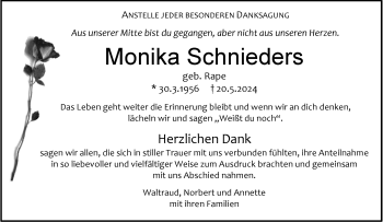 Anzeige von Monika Schnieders 