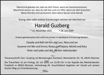 Anzeige von Harald Guzberg 