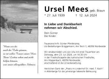 Anzeige von Ursel Mees 