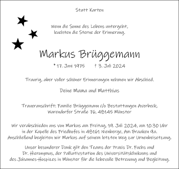 Anzeige von Markus Brüggemann 