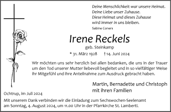 Anzeige von Irene Reckels 