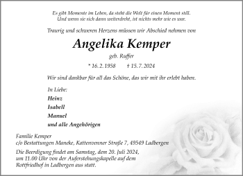 Anzeige von Angelika Kemper 