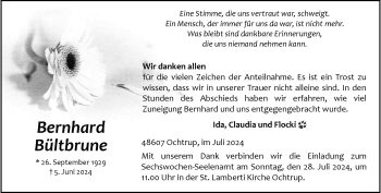 Anzeige von Bernhard Bültbrune 