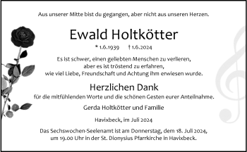 Anzeige von Ewald Holtkötter 