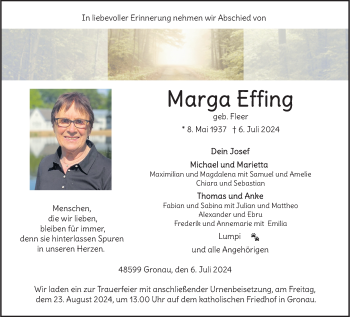 Anzeige von Marga Effing 