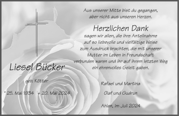 Anzeige von Liesel Bücker 