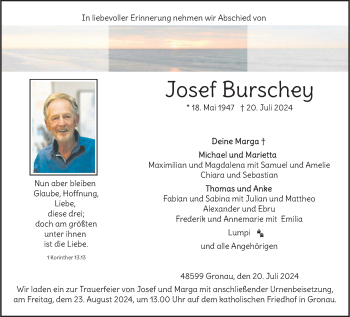 Anzeige von Josef Burschey 