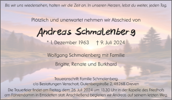 Anzeige von Andreas Schmalenberg 